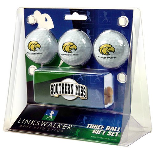 Southern Mississippi Golden Eagles Ncaa 3 Golf Ball Gift Pack W/ Hat Clip