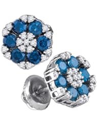 1.00CTW BLUE DIAMOND FASHION EARRING