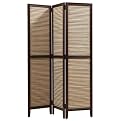 3 Panel Wood Screen with Cocostick - Brown
