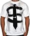 FAMOUS STARS & STRAPS Big Tie Mens Tie Collar Dress Shirt Pocket T-Shirt Tee Top White
