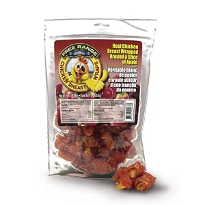 Free Range Chicken Breast Wraps w  Apple Dog Treats, 14oz pouch by Free Range Dog Chews
