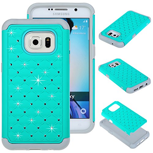 S7 Case, Galaxy S7 Case, SGM® Hybrid Gel Rhinestone Bling Armor Defender Case for Samsung Galaxy S7