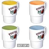 Stackable Coffee Mugs (4) Football Mom with Ivy