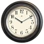 Infinity Instruments The Benchmark - Black Wood Wall Clock Metal Bezel