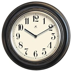 Infinity Instruments The Benchmark - Black Wood Wall Clock Metal Bezel