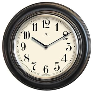 Infinity Instruments The Benchmark - Black Wood Wall Clock Metal Bezel
