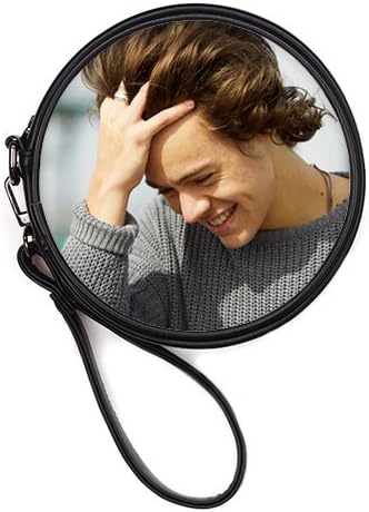 LaHuo Harry Styles Custom Design Women Makeup Bag Personality Round Makeup Bag Coin Purse