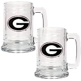 Great American Products Georgia Bulldogs 2 Piece 15oz Glass Tankard Set