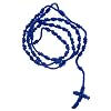 Black Knotted Twine Rosary 36 Necklace
