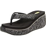 Volatile Women's Tanorama Thong Sandal,Black,9 B US ~ Volatile