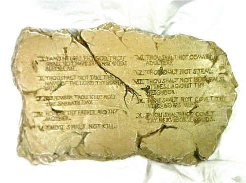 Sandstone Religious Cast Stone Ten Commandments Garden Plaque Decorative Christmas Gift (Sandstone & Shale)