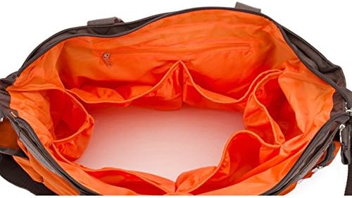 Deluxe Nylon Diaper Bag 5 in 1 Set ( 15 Compartments + 1 Bottle bag + 1 Padded Changing Mat + 1 Wet Diaper Bag + 2 Stroll Straps )