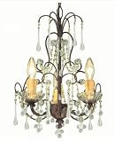 Crystorama Ella 4503-DR Mini Murano Glass 3-LT 180w (18H x 15W) Chandelier Lighting in Dark Rust