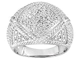 DIAMOND ACCENT PLATINUM OVER STERLING SILVER DOME RING