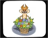 Mouse Pad with basket, flower, fox