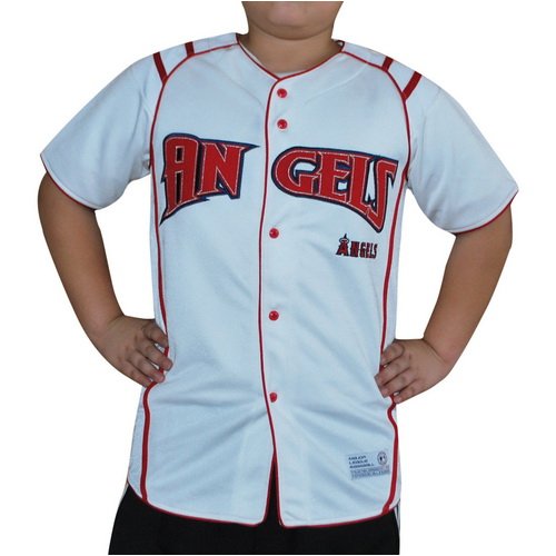 Boys MLB Los Angeles Angels of Anaheim Baseball Jersey Shirt - COMPLETELY EMBROIDERED