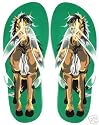 Flip-prints BLUE Horse Flip Flops Size Medium