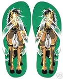 Flip-prints BLUE Horse Flip Flops Size Medium