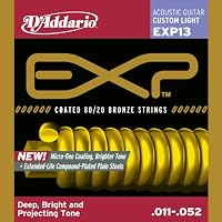 D'Addario EXP13 Coated Acoustic Guitar Strings, 80/20, Custom Light