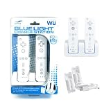 Wii BlueLight Dual Charge Station for Wii Remotes + 2 PCs 2800 mAh Rechargeable Batteries