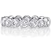 Sterling Silver Ring Round Bezel Cubic Zirconia CZ Eternity Band – Women’s Engagement Wedding Band Ring Size 5