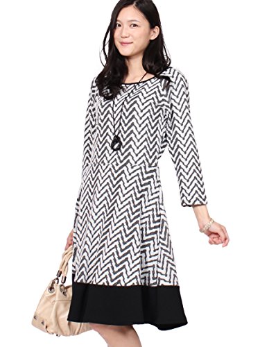 (モードアラカルト) Mode a la carteワンピース レディース きれいめ LA インポート 長袖 ニットワンピース モノトーン M L