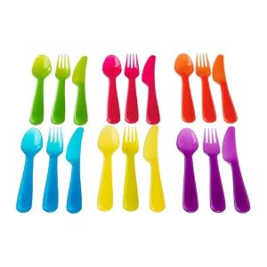 Ikea Kalas 901.929.62 18-Piece BPA-Free Flatware Set, Multicolored