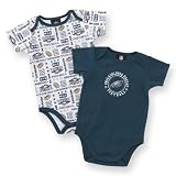 Gerber Two Pack Short Sleeve Eagles Bodysuit, Boys