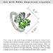 Four Leaf Clover Heart Shaped Swarovski Elements Crystal Rhodium Plated Ring (Green)