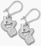 Cincinnati Bengals 1/2 I Heart Bengal Head Dangle Earrings - Sterling Silver Jewelry