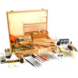 84 Pc Jewelry & Watch Opener Repair Tool Kit Wood Box