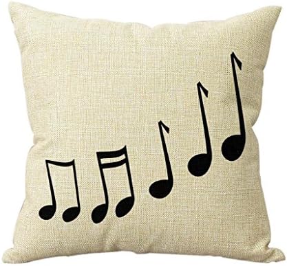 Connie Frank Linen Music Note Custom Rectangle Pillow Protector Cover 16x16inch