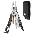 Leatherman L850112N Military Utility Tool MUT Edelstahl (schwarz-silber), inkl. Molle-Holster schwarz, Hammer und auswechselbarem Drahtschneider