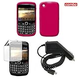 BlackBerry Gemini 8520/Curve 8530 Trans. Hot Pink Silicon Skin Case + scree ....