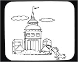 Mouse Pad with black and white , Sweden, Europe, landscape, flag, tower, sky, villa, cloud, castle, mansion