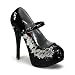 5 3/4 Inch Heel Reversible Sequin Mary Jane Shoes Concealed Platform Closed Toe Pump Gold Blue Silver Pink Red