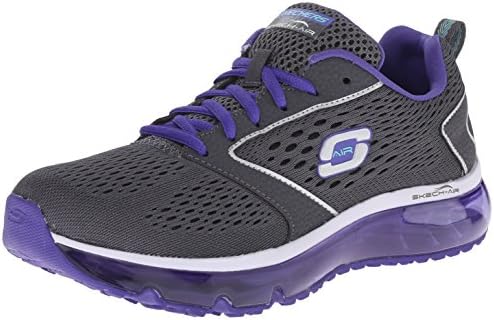 Skechers Sport Women's Skech Air Supreme Big Bang Fashion Sneaker, Charcoal Purple, 7 M US