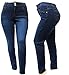 1826 DARK BLUE Stretch DENIM JEANS HIGH WAIST WOMENS PLUS SIZE SKINNY LEG PJ3688
