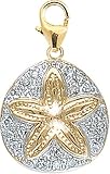 14k Gold Diamond Sand Dollar Charm (1/10 cttw)