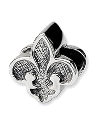 Sterling Silver Fleur de Lis Charm Bead Fits Pandora Chamilia Biagi Bracelet