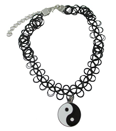 Handmade Fashion Stretch Tattoo Choker Black Magic Necklace Bracelet Yin Yang Pendant Trendy Girls Jewelry