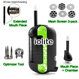 51e9 arjDCL. SL160  ULTIMATE ACCESSORY COMBO: iolite Portable Cordless Handheld Vaporizer GREEN + Optimizer Tool + Extended Mouth Piece + Mouth Piece & Chamber + Mesh Screen 3 pack