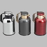 SPR02206 Push-Button Vacuum Flask, 1.0 Liter, Burgundy/Gold