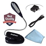 Anybest Rechargeable Flexible Clip on Desk Table with 2 Brightness Settings Usb Book Light Lamp (One Arm)