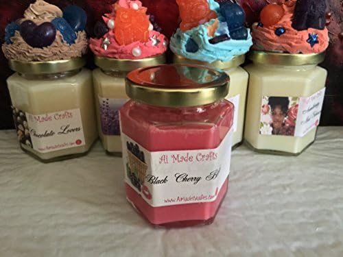 Scented Soy Container Candle In Pink - Black Cherry Bomb