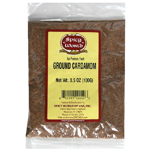 Spicy World Ground Cardamom, 3.5-Ounce Bags (Pack of 6)
