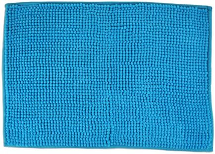 DII Oceanique Machine Washable 100% Polyester Non Slip Chenille Pop Corn Luxury Spa Bath Rug, Soft &amp; Absorbent, Place Near Vanity, Bath Tub or Shower, 17x24", Blue