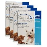 4 PACK CAPSTAR Blue for Dogs or Cats 2-25 lbs(24 tablets)