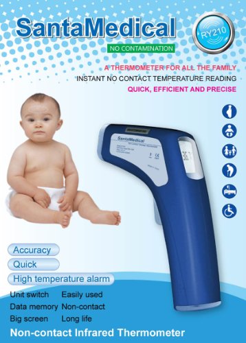 2 in 1 Professional Clinical RY210 Large LCD Non contact Infrared Thermometer   Forehead and Surface