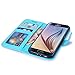 S6 Case, LK Galaxy S6 Wallet Case, Luxury PU Leather Case Flip Cover with Card Slots & Stand For Samsung Galaxy S6, SKY BLUE